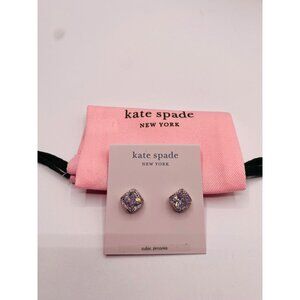 Kate Spade New York Women's Princess Cut Large Studs Clear/Silver New